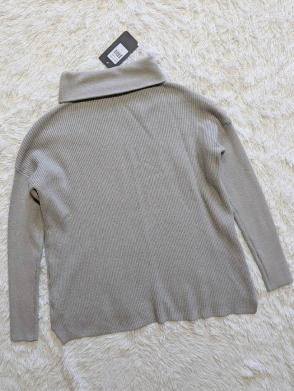 NWT Devotion by Cyrus Grey Ribbed Knit Turtleneck Tunic Length Sweater Small - Picture 6 of 10
